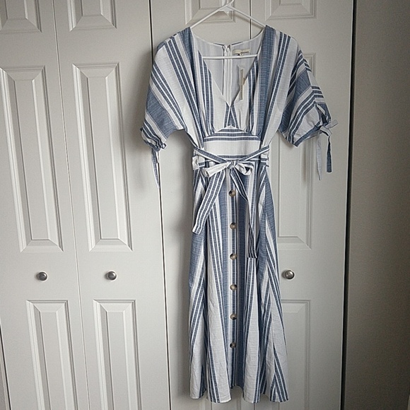 june & hudson Dresses & Skirts - June & Hudson blue & white stripe size S dress